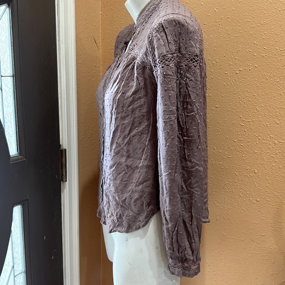 Free people light brown button up blouse - Picture 4 of 7